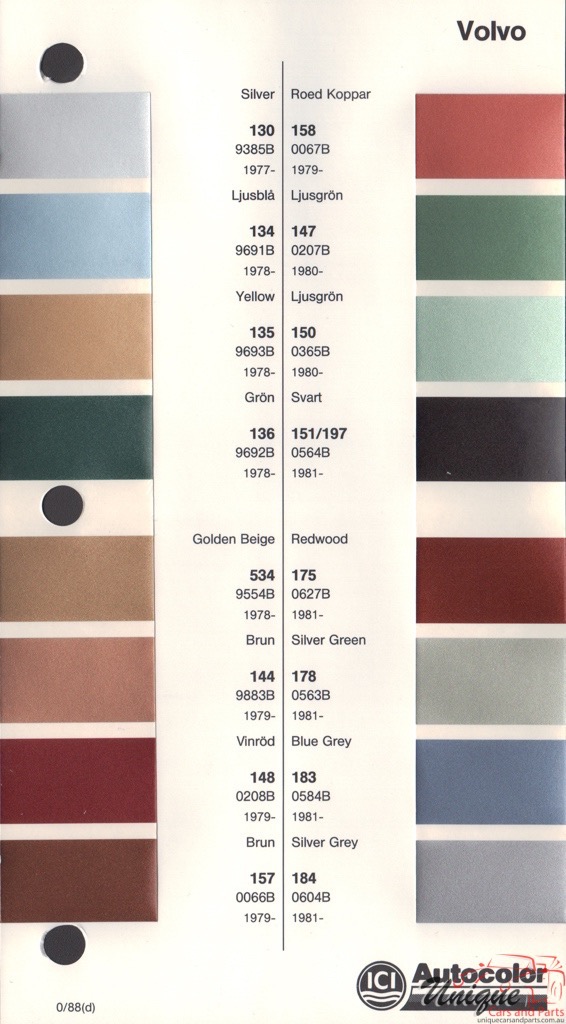 1977 - 1983 Volvo Paint Charts Autocolor 2